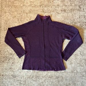 Mountain Hardwear Base Layer Purple Full-Zip Jacket Large